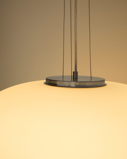 Ardali ceiling lamp in smoked glass and steel with brushed finish Ø50cm
