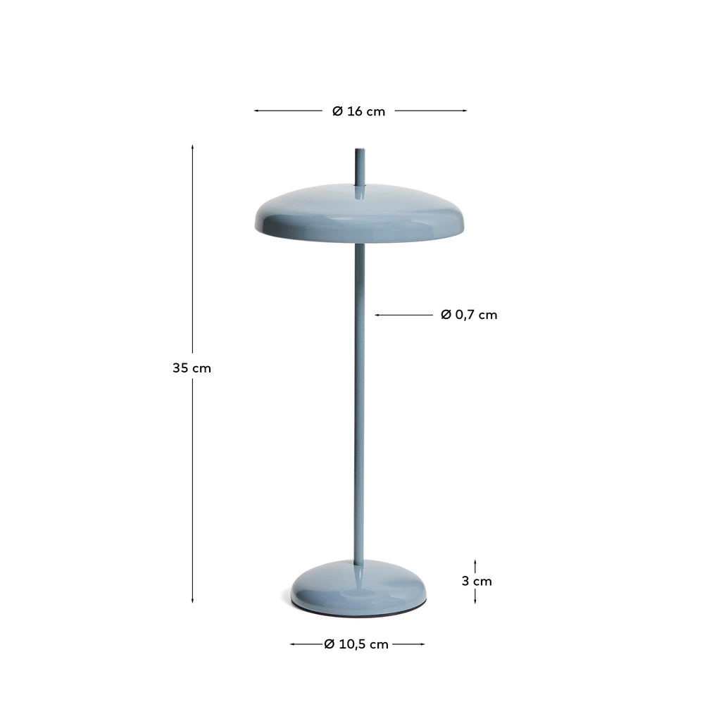 Porte blue aluminium portable table lamp
