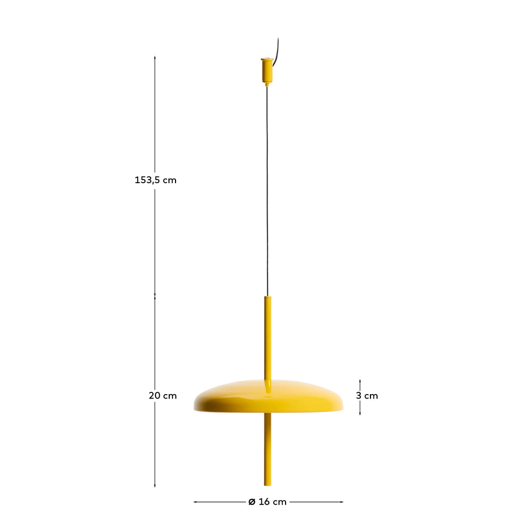 Porte yellow aluminium portable ceiling lamp Ø 16 cm