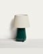 Odra table lamp in green ceramic with glossy finish
