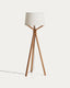 Ubira floor lamp in ash wood and linen lampshade