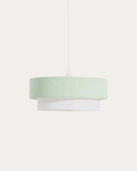 Bianella cotton and turquoise corduroy ceiling lamp