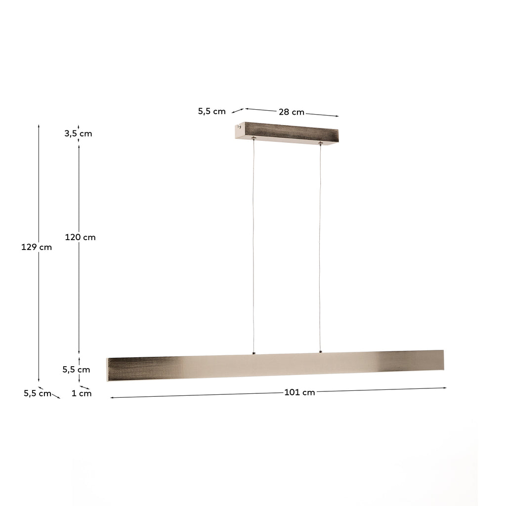 Boadella aluminium ceiling lamp with silver brushed painted finish