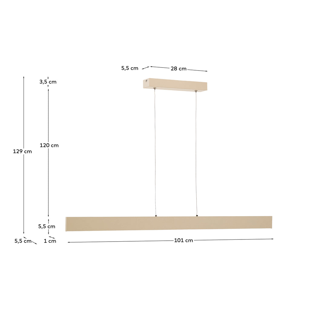 Boadella aluminium ceiling lamp with beige painted finish