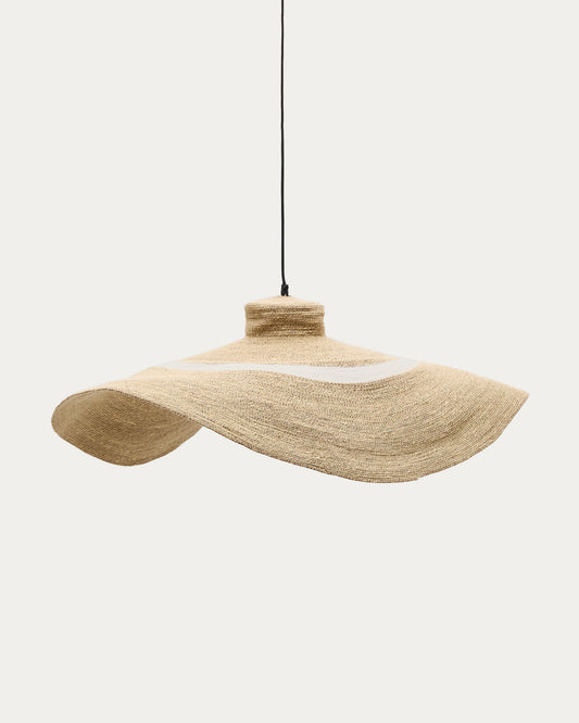 Albenya ceiling lamp made of natural fibres and cotton with a natural and white finish Ø 90 cm