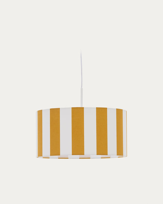 Ciral ceiling lamp shade with yellow and white stripes, Ø 40 cm