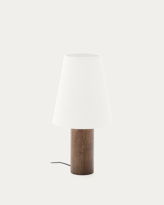 Marga table lamp made from solid rubber wood with dark finish