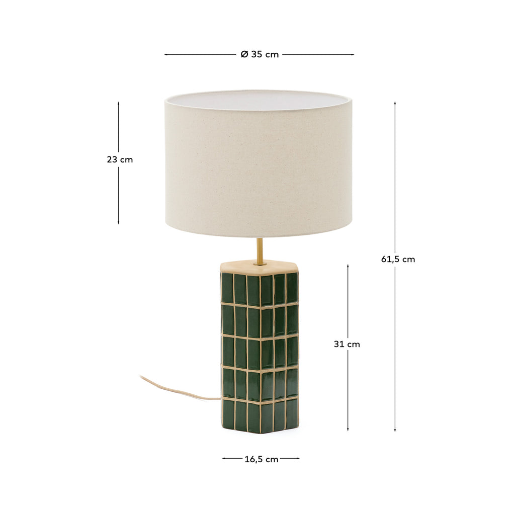 Rue green ceramic table lamp