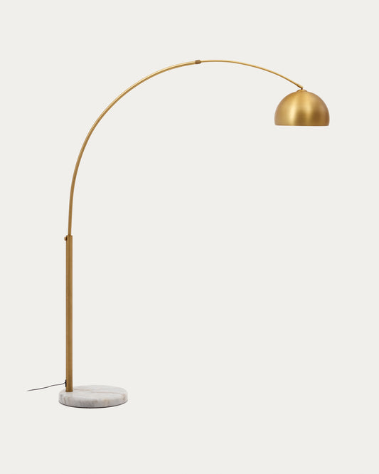Madali metal floor lamp with brass and white marble finish