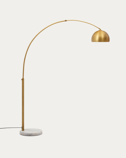 Madali metal floor lamp with brass and white marble finish