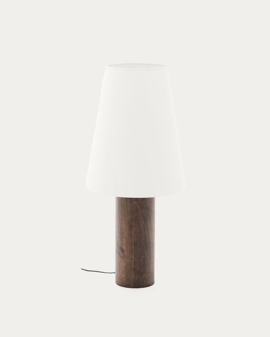 Marga floor lamp made from solid rubber wood with dark finish