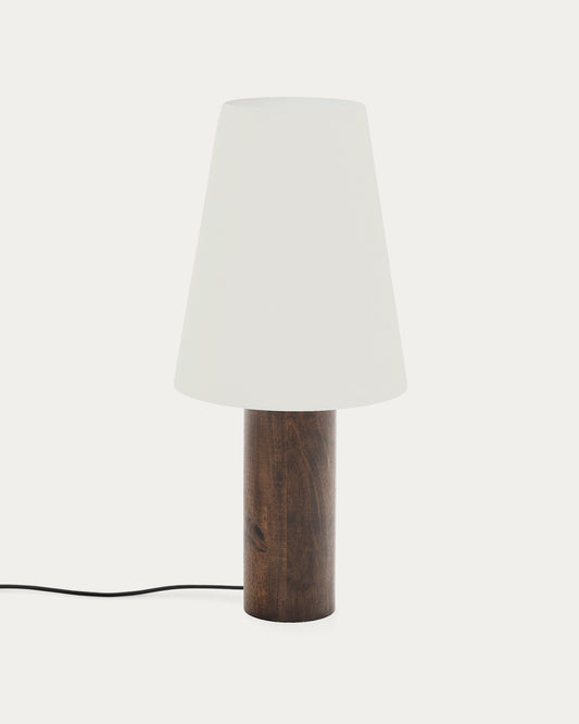 Marga floor lamp made from solid rubber wood with dark finish