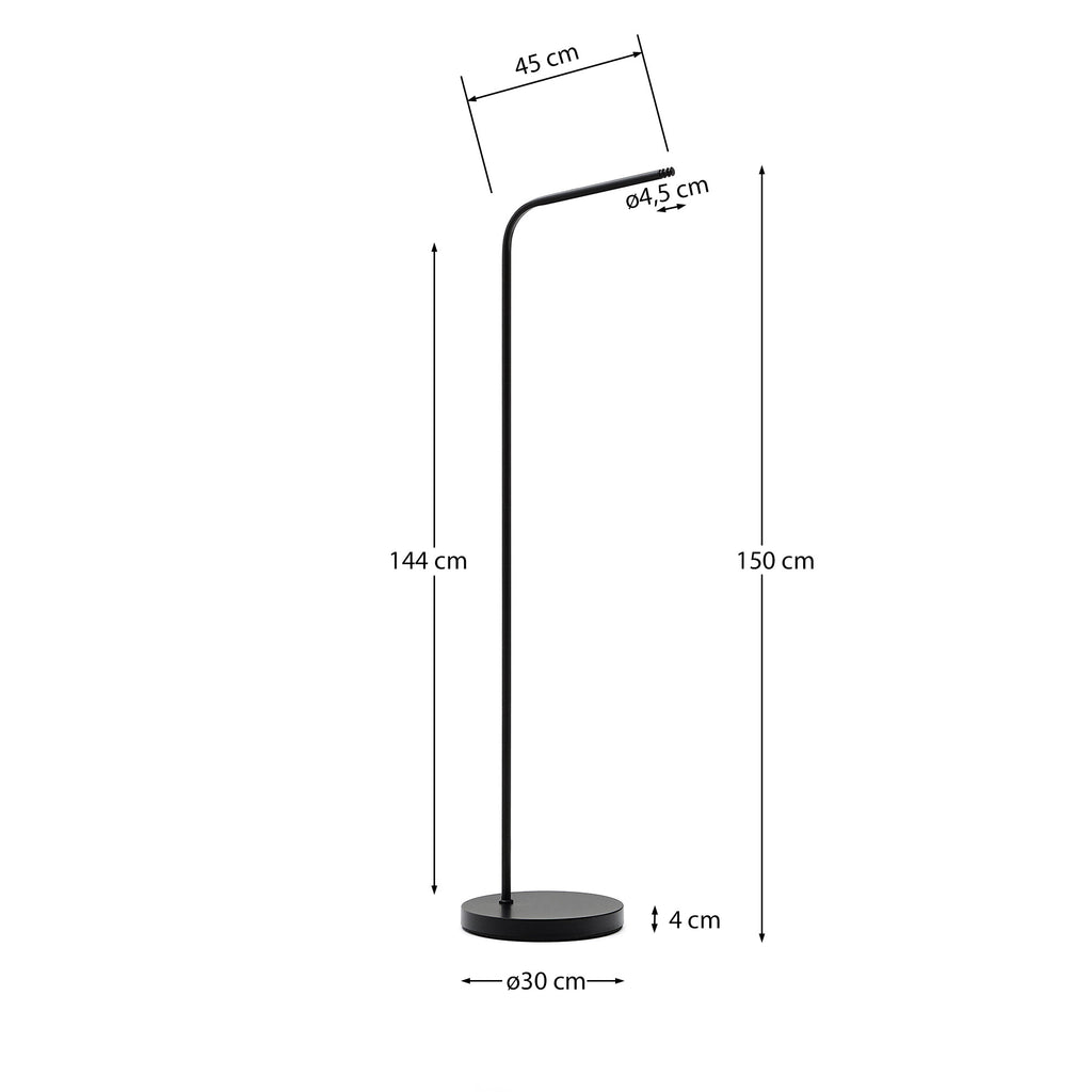Nali metal portable lamp stand in a black painted finish