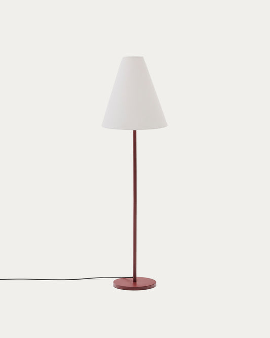 Navat floor lamp with a metal base in a terracotta painted finish
