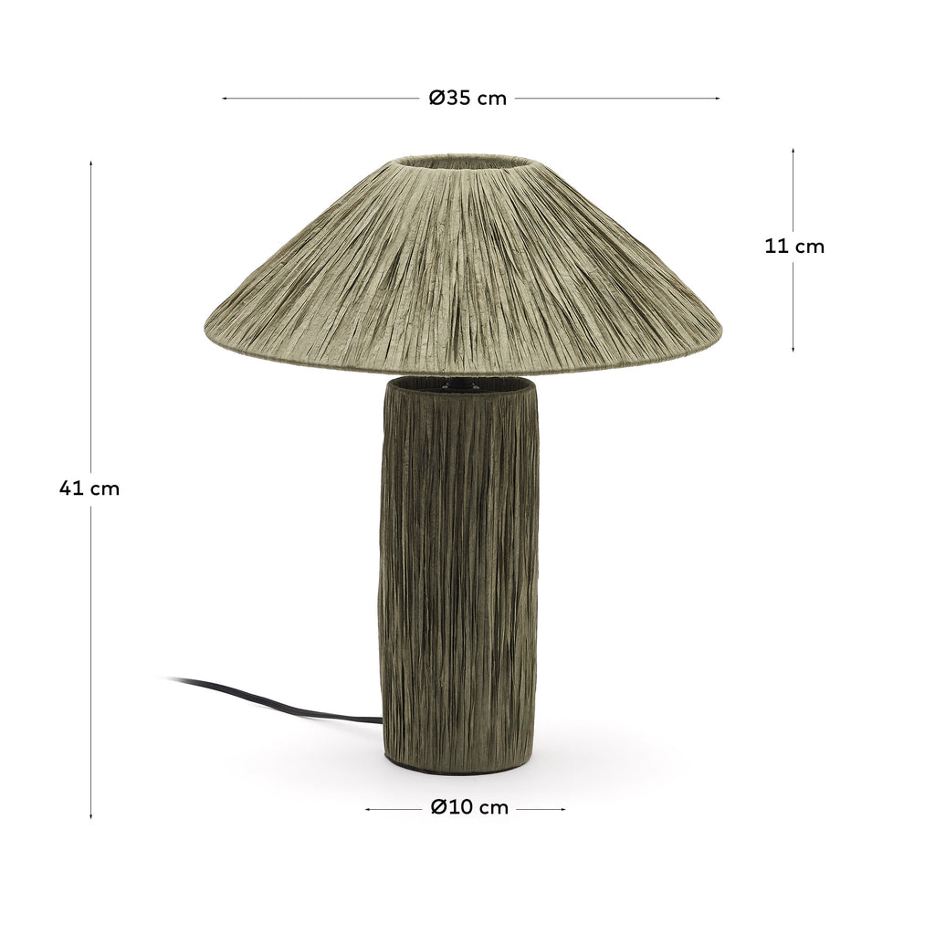 Samse table lamp in green raffia