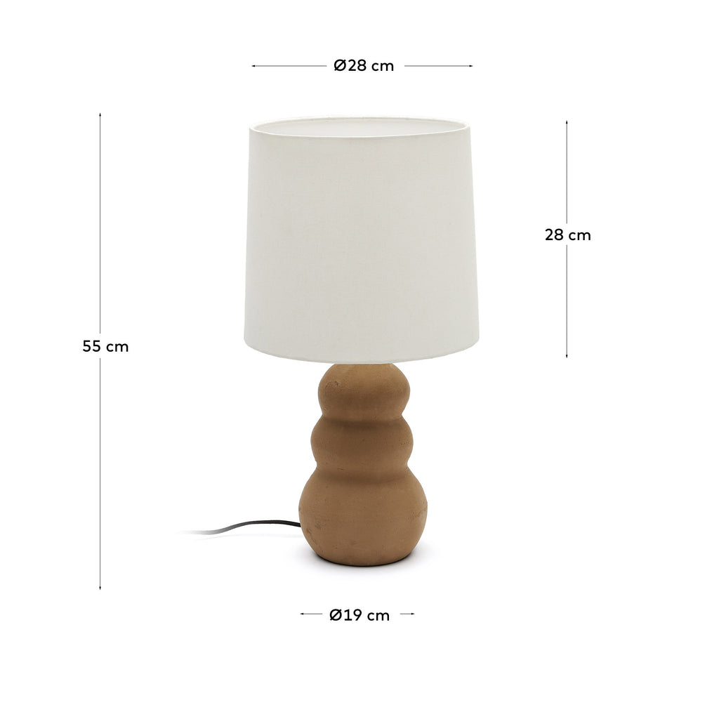 Madsen terracotta table lamp with white shade