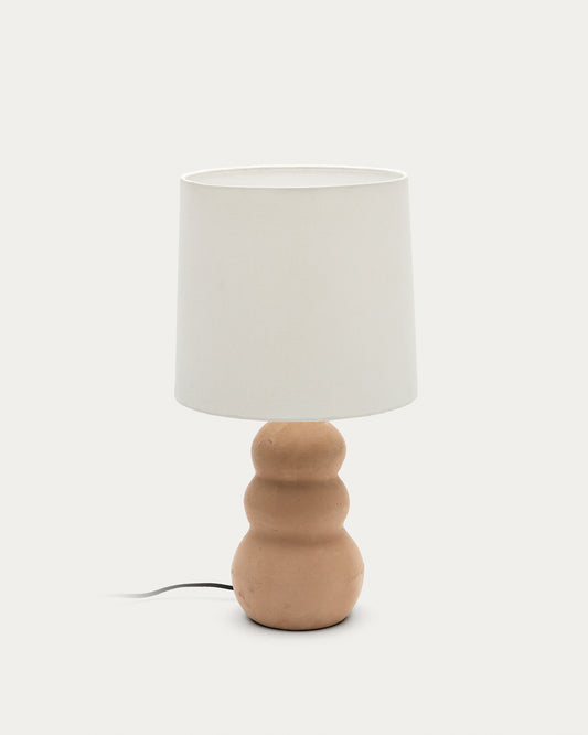 Madsen terracotta table lamp with white shade