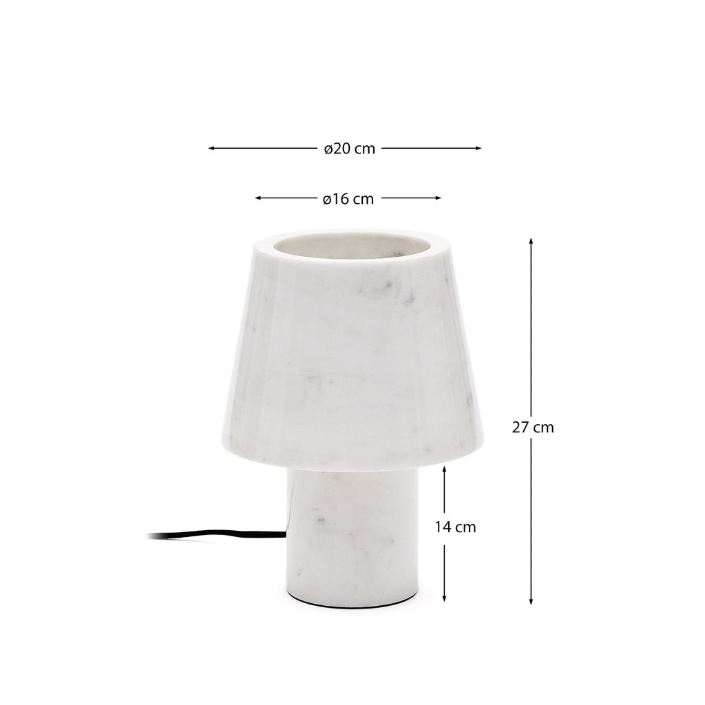 Alaro white marble table lamp