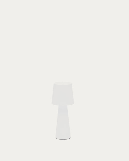 Arenys small outdoor metal table lamp in a white painted finish