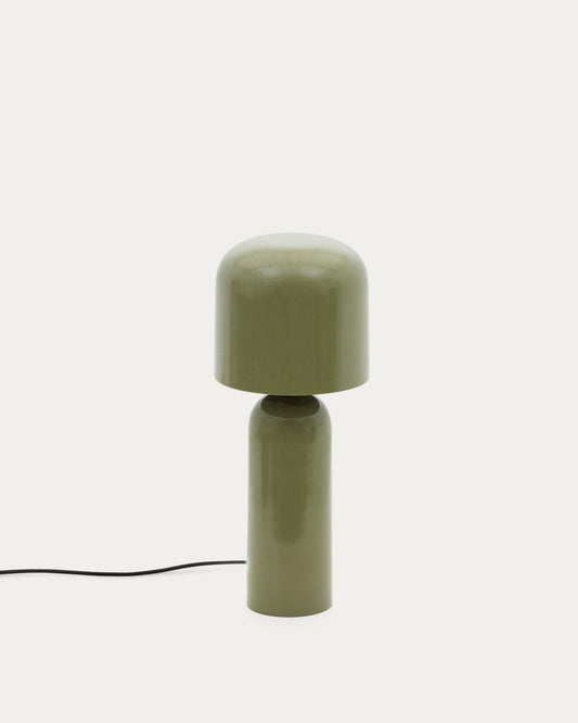 Monze table lamp in green painted metal
