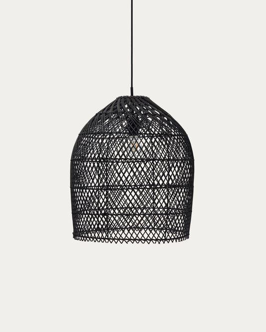 Domitila rattan ceiling lamp shade with black painted finish, Ø 44 cm