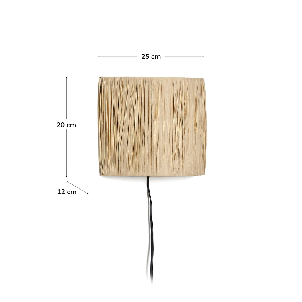 Pulmi wall lamp in natural raffia
