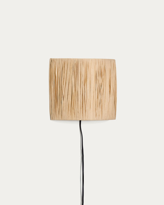 Pulmi wall lamp in natural raffia