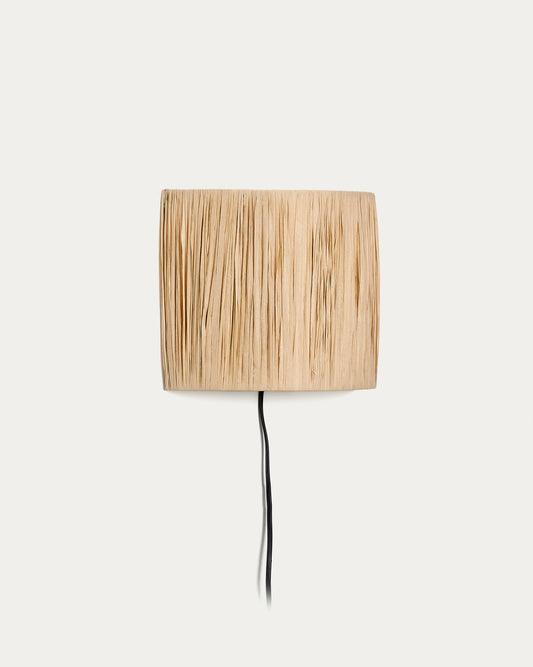 Pulmi wall lamp in natural raffia