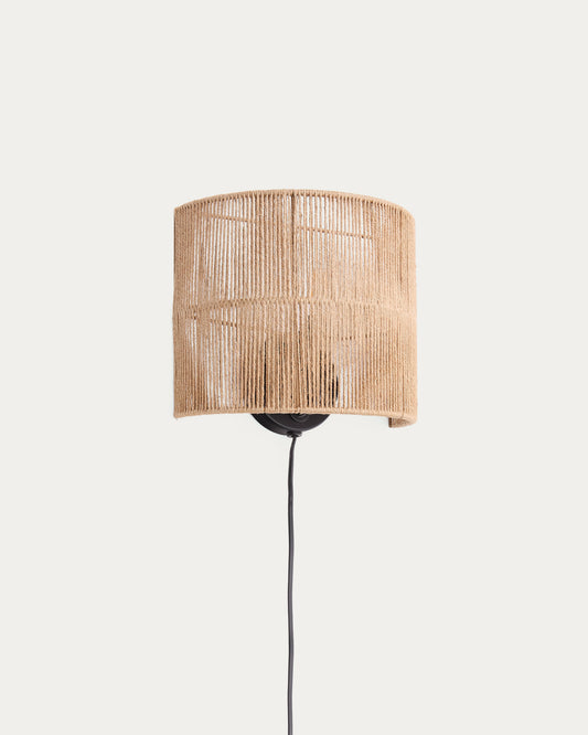 Canar wall light made of jute with a natural finish