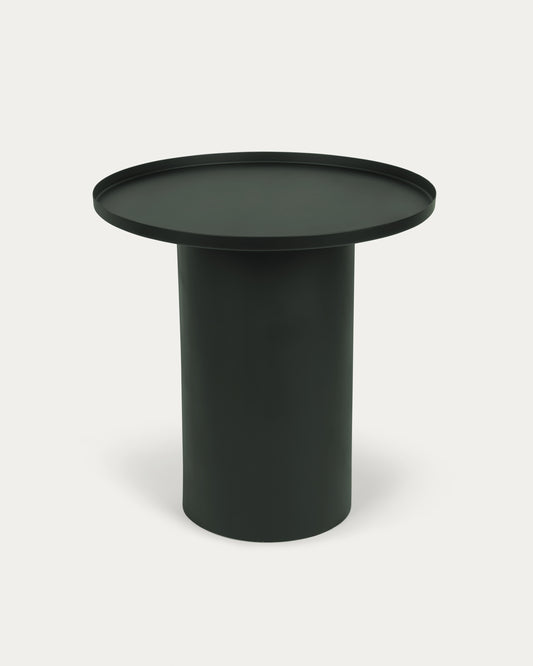 Fleksa round side table in dark green metal Ø 45 cm