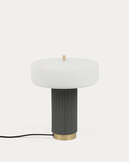 Serenella table lamp in metal with white and green painted finish