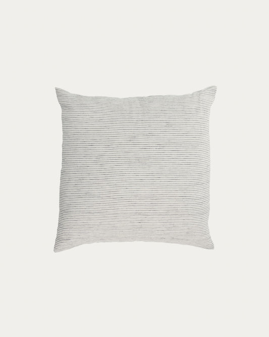 Marena 100% linen cushion cover with black stripes 45 x 45 cm
