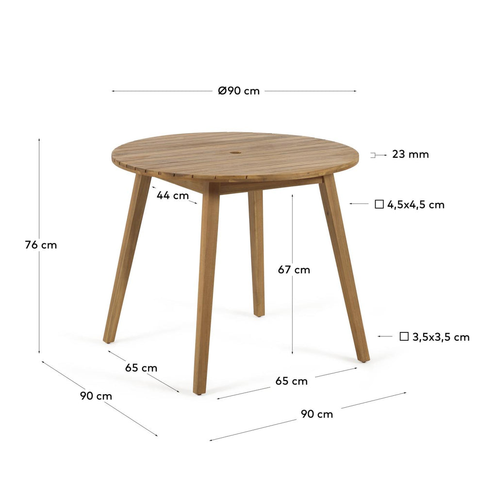 Vilma round outdoor table made of solid acacia wood Ø 90 cm FSC 100%