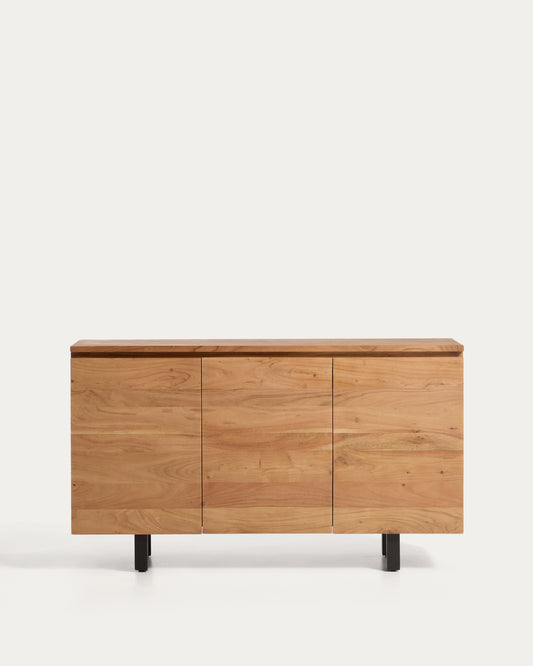 Uxue 3-door sideboard in solid acacia wood with bleached finish 150 x 88cm