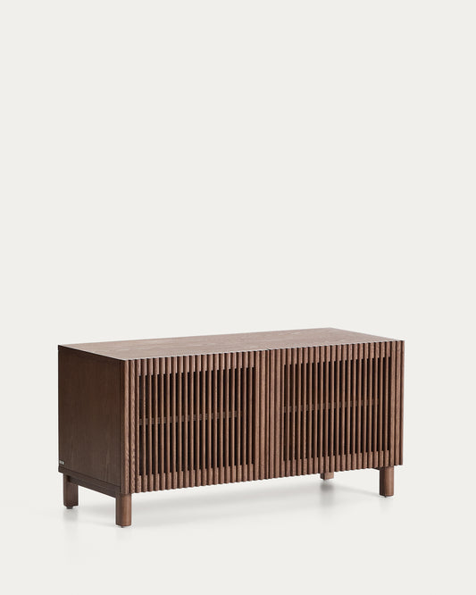 Beyla shoe rack in ash veneer and solid ash wood with walnut finish 98 cm FSC 100%