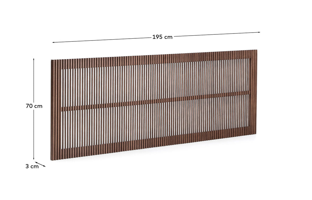 Beyla solid ash wood headboard with walnut finish for 180cm bed FSC 100%