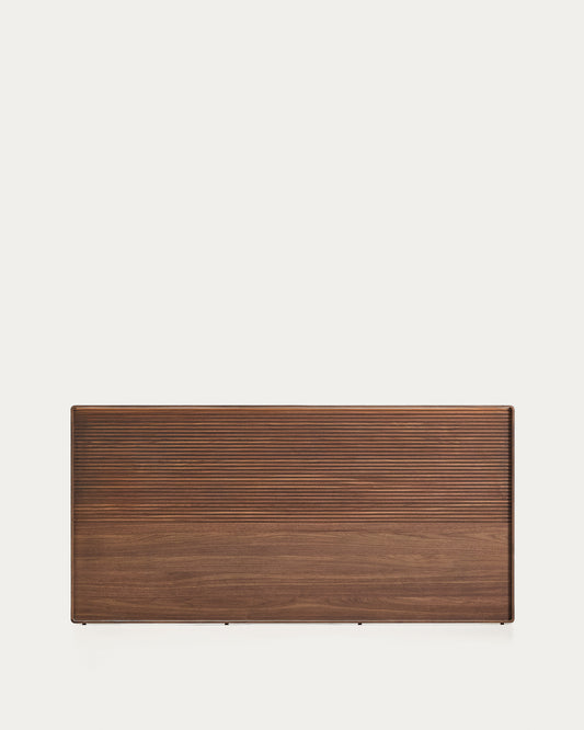 Norlen headboard in walnut veneer with dark finish and LED light for a bed up to 180 cm FSC Mix Credit