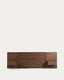 Norlen headboard with 2 bedside tables in walnut veneer with a dark finish and LED light for beds up to 160cm FSC Mix Credit