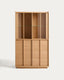 Onix display cabinet in solid oak and oak veneer, natural tone finish, 100 x 170 cm FSC Mix Credit