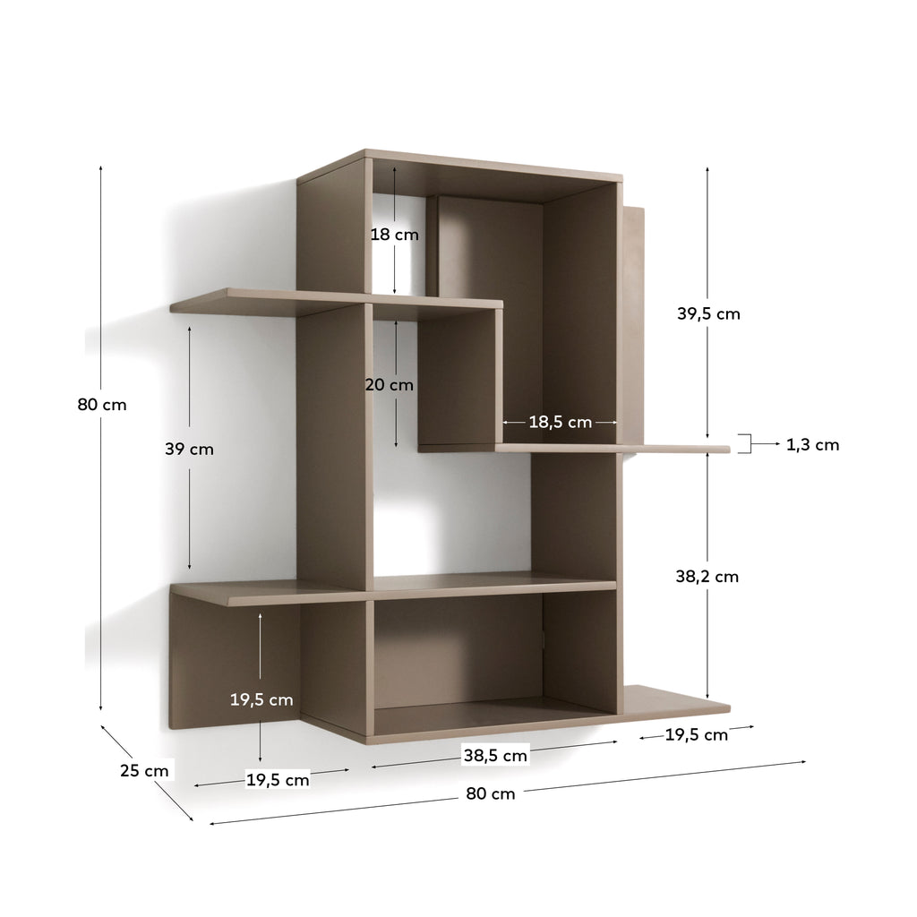 Ina modular shelving unit in taupe lacquered MDF 80 x 80cm FSC 100%