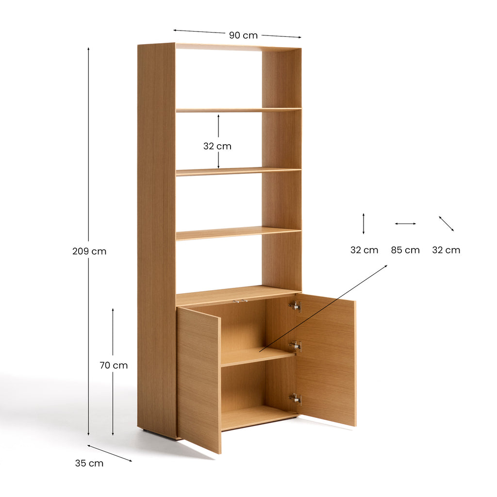 Visala oak veneer shelf 90 x 209 cm FSC 100%