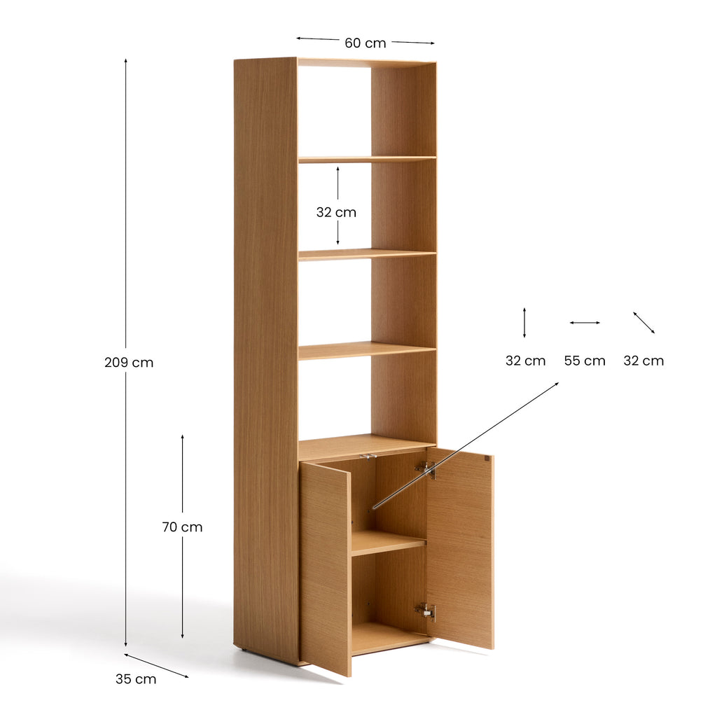 Visala oak veneer shelf 60 x 209 cm FSC 100%