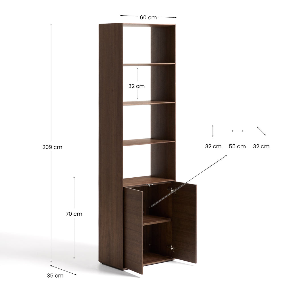Visala walnut-veneer shelf 60 x 209 cm FSC 100%