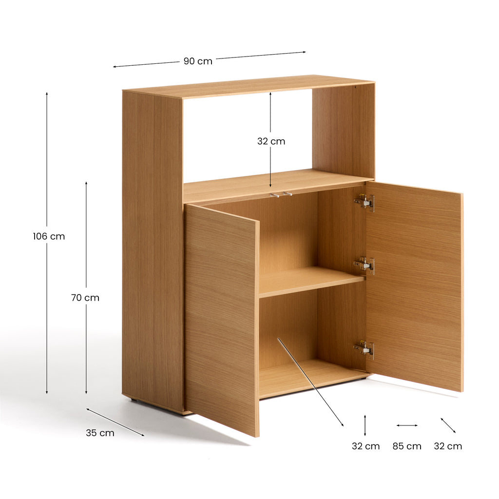 Visala oak veneer shelf 90 x 106 cm FSC 100%