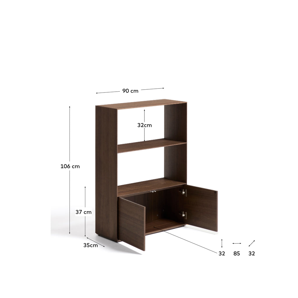 Visala with 1 visible shelf walnut-veneer shelf 90 x 106 cm FSC 100%