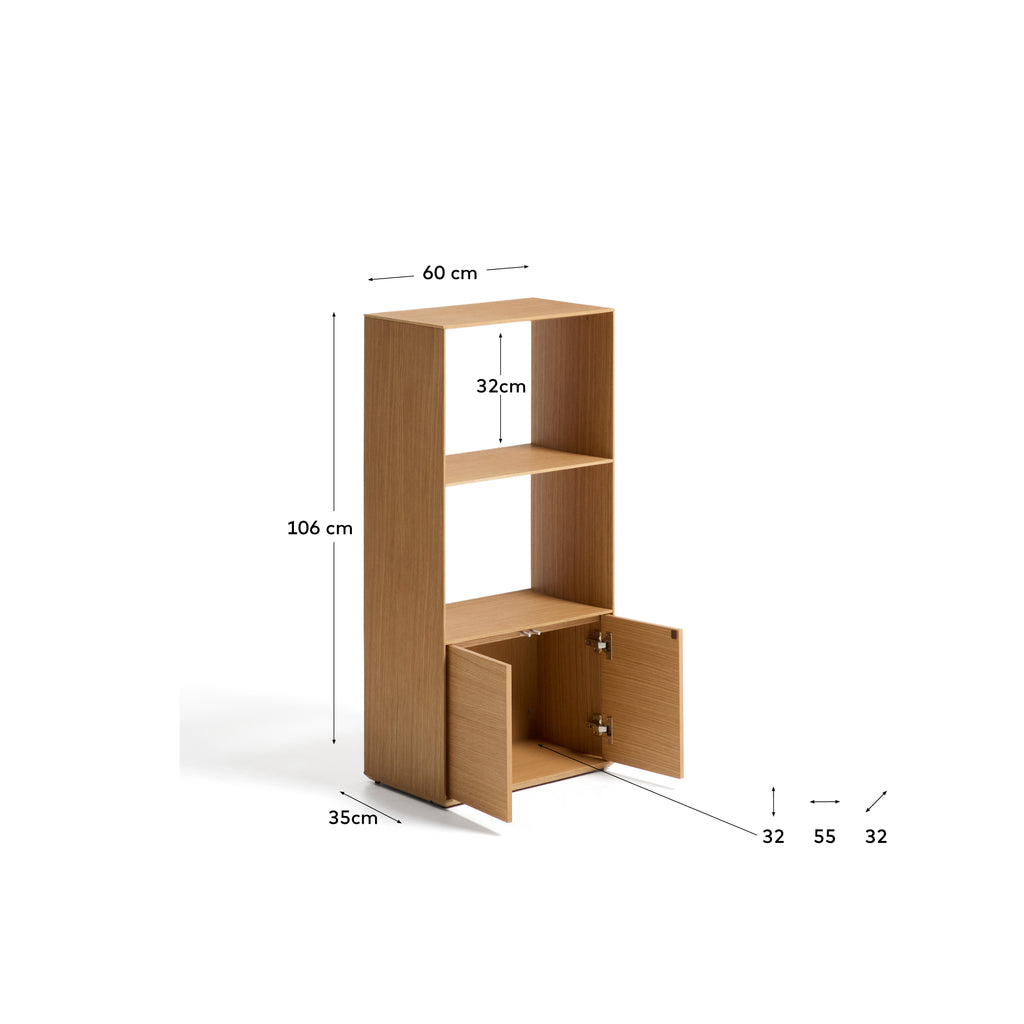 Visala with 1 visible shelf oak veneer shelf 60 x 106 cm FSC 100%