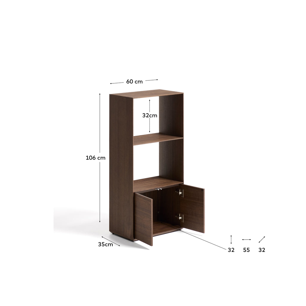 Visala with 1 visible shelf walnut-veneer shelf 60 x 106 cm FSC 100%