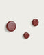 Nadue set of 3 solid beech wood wall hooks with a maroon finish