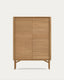 Lenon tall console with 4 oak wood doors and an oak veneer, 104.5 x 144 cm FSC MIX Credit