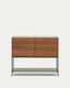 Vedrana 2 door sideboard in walnut veneer with steel legs, 97.5 x 80 cm